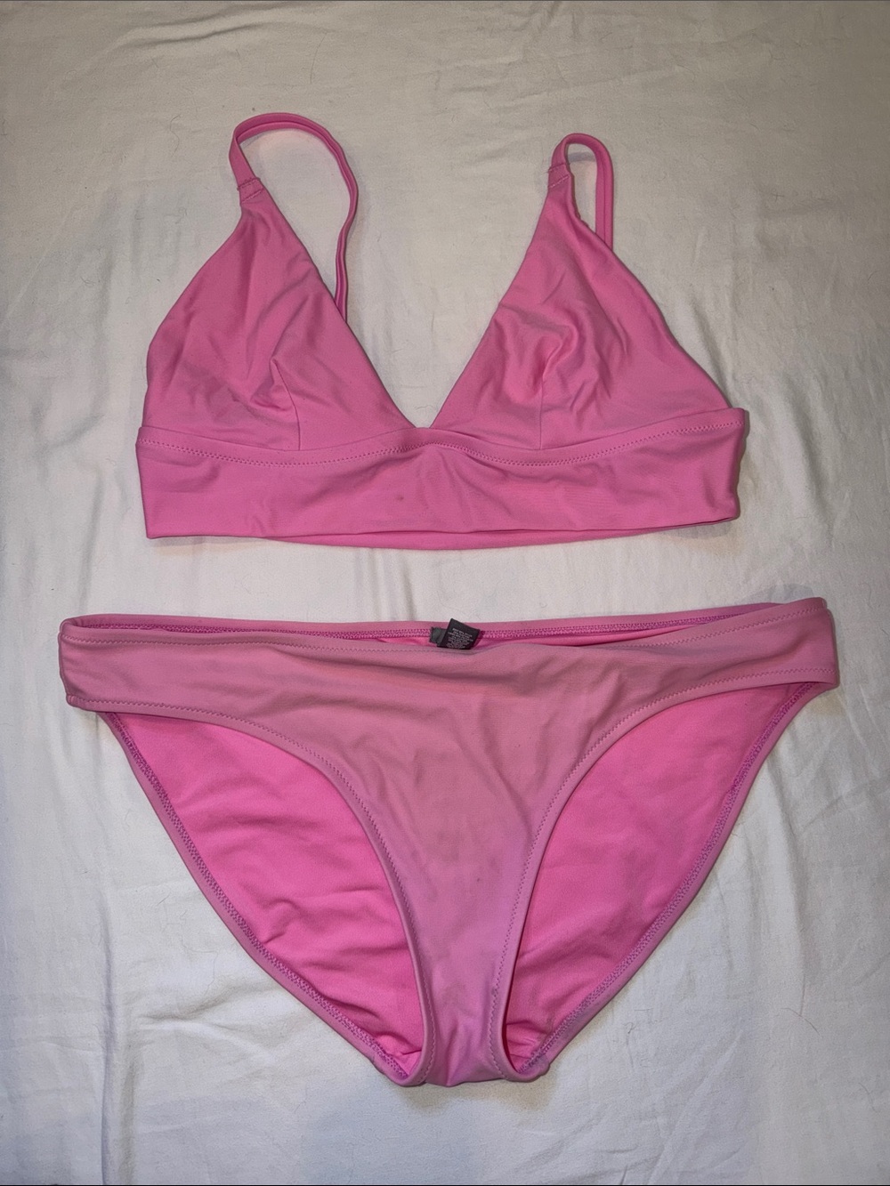 aerie Hot Pink Triangle Bikini Set